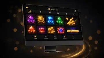 Casino lobby interface on a laptop screen