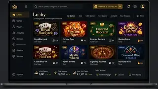 Casino and sportsbook front-end on a laptop