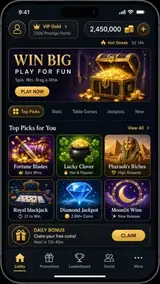 Casino app running on a phone